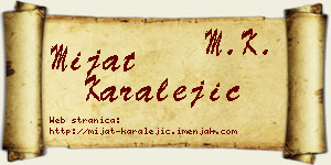 Mijat Karalejić vizit kartica